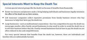 special interest death taxes